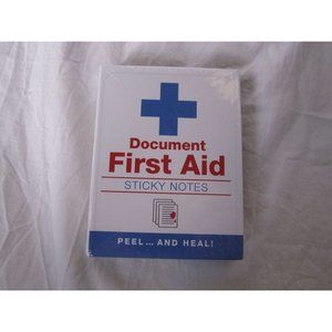 NEW cute Document First Aid Sticky Notes Peel and Heal!  Bandaid shaped Ointment